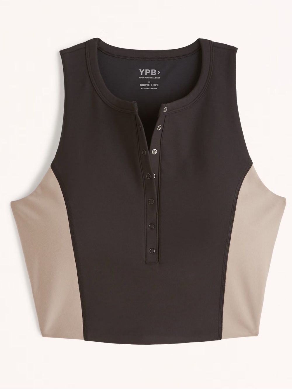 ABERCROMBIE AND FITCH YPB SCULPTLUXE CURVE LOVE HENLEY TANK L